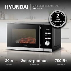 Микроволновая Печь Hyundai HYM-D3005 20л. 700Вт черный/стальной