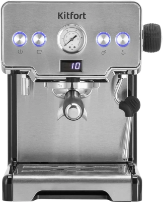 Кофеварка рожковая Kitfort КТ-7530 1450Вт серебристый/черный