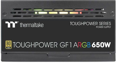 Блок питания Thermaltake ATX 650W Toughpower GF1 ARGB 80+ gold (20+4pin) APFC 140mm fan color LED 9xSATA Cab Manag RTL