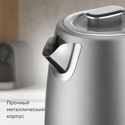 Чайник электрический Redmond KM240 1.7л. 2200Вт серый корпус: нерж.сталь/пластик