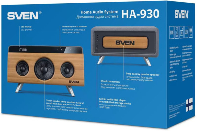 Колонка порт. Sven АС HA-930 дерево/черный 30W 1.0 BT/3.5Jack/USB 2200mAh