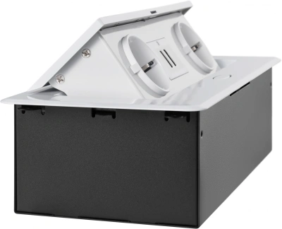 Розетка Cactus CS-SOCKET-EU/USBA-WH для столешницы 26.5x11.8x6.5см белый