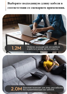 Кабель Romoss CB303A 1746962 USB (m)-USB Type-C (m) 2м черный