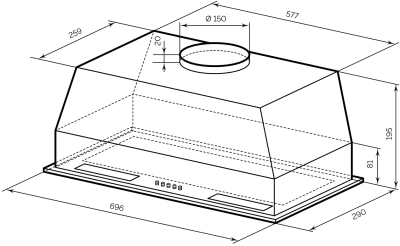 Вытяжка встраиваемая Lex Hyper 900 Inverter WH белый управление: кнопочное (1 мотор)
