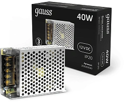 Блок питания Gauss 202003040 встраив. для лен.светод. черный