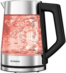 Чайник электрический Hyundai HYK-G4402 1.7л. 2200Вт черный/серебристый корпус: стекло