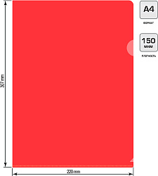 Папка-уголок Бюрократ -EE310/1RED A4 пластик 0.15мм красный