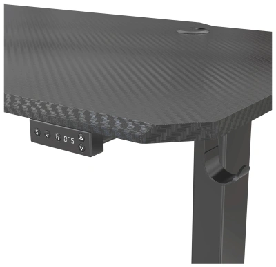 Стол для компьютера Cactus CS-EDL-GBK RGB столешница МДФ черный каркас черный 140x72x60см (CS-EDL-GBK)