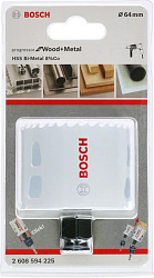 Коронка Bosch 2608594225 по дер/мет/пласт Д=64мм (1пред.) для шуруповертов/дрелей