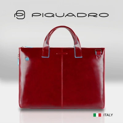 Деловая сумка Piquadro Blue Square CA4021B2/R с отделением для ноутбука красный натур.кожа