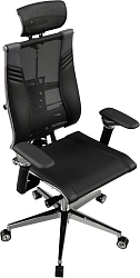 Кресло руководителя эргономичное Метта Yoga Spine Triumph B2 (Черный CC.50.15.13A) черный сиденье черный сет./экокожа с подголов. крестов.5-луч. металл хром