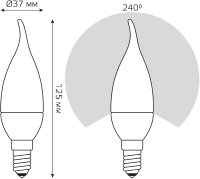 Лампа светодиодная Gauss Elementary 6Вт цок.:E14 свеча 220B св.свеч.бел.теп. (упак.:10шт) (34116)