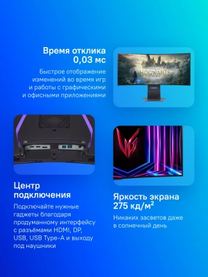 Монитор LG 34" UltraWide 34GS95QE-B черный OLED LED 21:9 HDMI M/M матовая HAS Piv 275cd 178гр/178гр 3440x1440 240Hz G-Sync FreeSync Premium Pro DP WQ USB 9.3кг