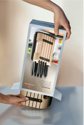 Набор ножей кухон. Victorinox Swiss Classic 6.7153.11 компл.:11предм. с подставкой черный подар.коробка