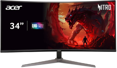 Монитор Acer 34" ED340CUS3bmiipx черный VA LED 1ms 21:9 HDMI M/M матовая 250cd 178гр/178гр 3440x1440 180Hz FreeSync Premium DP WQ HD 2K (1440p) 5.60кг