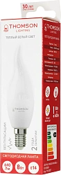 Лампа светодиодная Thomson TH-B2027 8Вт цок.:E14 свеча 220B св.свеч.бел.теп. Tail Candle (упак.:1шт)