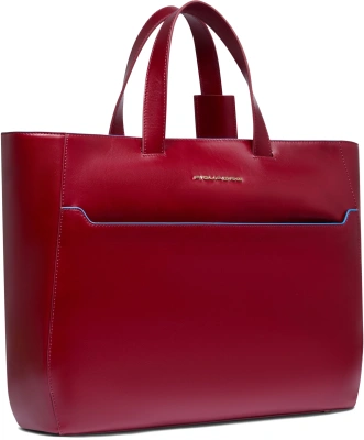 Деловая сумка женская Piquadro Blue Square BD6680B2/R с отделением для ноутбука красный натур.кожа