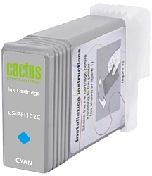 Картридж струйный Cactus CS-PFI102C PFI-102 C синий (130мл) для Canon IP iPF500/iPF600/iPF700/ MFP M40/iPF765/LP17/LP24 с чипом
