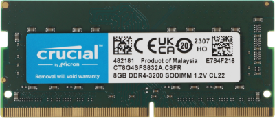 Память DDR4 8GB 3200MHz Crucial CT8G4SFS832A RTL PC4-25600 CL22 SO-DIMM 260-pin 1.2В single rank Ret