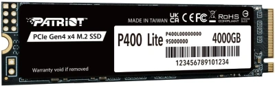 Накопитель SSD Patriot PCIe 4.0 x4 4TB P400LP4KGM28H P400 M.2 2280