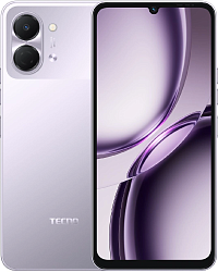 Смартфон Tecno Spark Go 3 128Gb 4Gb фиолетовый моноблок 3G 4G 2Sim 6.75" 720x1600 Android 15 13Mpix 802.11 a/b/g/n/ac GPS GSM900/1800 Protect microSD max1024Gb
