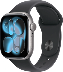 Смарт-часы Apple Watch Series 11 A3331 42мм OLED корп.серый космос Sport Band рем.черный разм.брасл.:M/L (MEQX4X/A)