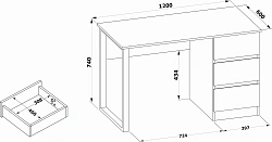 Стол Сокол СПм-205 столешница ЛДСП белый каркас черный (00-00014854)