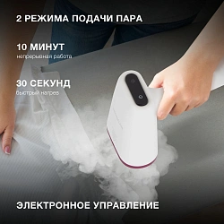 Отпариватель ручной Hyundai H-HS02890 1650Вт белый/вишневый