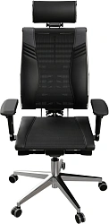 Кресло руководителя Метта Yoga 4DT B2-15D - YM93+Infinity+carbon черный сетка/кожа с подголов. крестов. алюминий хром (комплект 1шт)