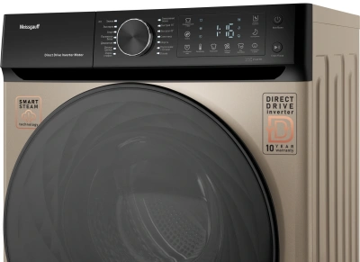 Стиральная машина Weissgauff WM 59411 Direct Drive Inverter Steam Champagne класс: A+++ загр.фронтальная макс.:11кг золотистый