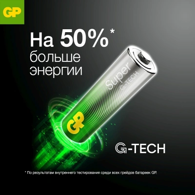 Аккумулятор GP Super Alkaline G-Tech 15А AA NiMH 1000mAh (8шт)