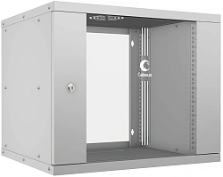 Шкаф коммутационный Cabeus (WSC-05D-9U55/45) настенный 9U 550x450мм пер.дв.стекл 30кг серый IP20 сталь