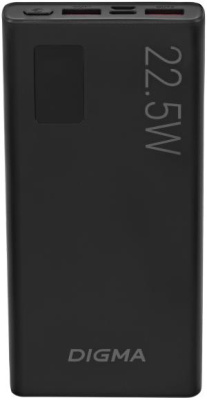 Мобильный аккумулятор Digma DGPF10A 10000mAh QC3.0/PD3.0 22.5W 3A 2xUSB-A/USB-C черный (DGPF10A22PBK)