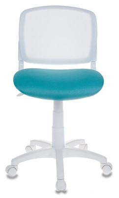 Кресло детское Бюрократ CH-W296NX белый TW-15 сиденье бирюзовый 15-175 сетка/ткань крестов. пластик пластик белый