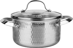 Кастрюля Rondell RainDrops RDS-1293 2.4л. d=18см (с крышкой) стальной