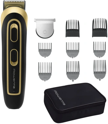 Триммер Rowenta TN9118F0 черный/золотистый (насадок в компл:9шт)
