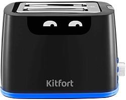 Тостер Kitfort КТ-6410 900Вт черный/синий