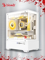 Корпус Bloody CC-125 белый без БП mATX 5x120mm 2xUSB2.0 1xUSB3.0 audio bott PSU