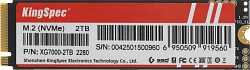 Накопитель SSD Kingspec PCIe 4.0 x4 2TB XG7000-2TB XG7000 M.2 2280