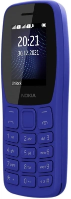 Мобильный телефон Nokia 105 DS TA-1416 синий моноблок 2Sim 1.77" 120x160 Series 30+ GSM900/1800 Protect MP3 FM microSD