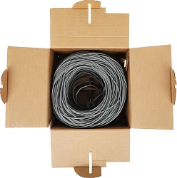 Кабель сетевой KingPrice KP-utp-c5e-0.5mm-CU-305m UTP 4 пары cat.5E solid 0.50мм Cu 305м серый