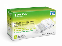 Сетевой адаптер HomePlug AV/Wi-Fi TP-Link TL-WPA4220TKIT Ethernet (ант.внутр.)