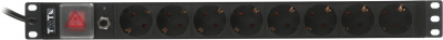 Блок распределения питания Lanmaster TWT-PDU19-16A8P-1.8 гор.размещ. 8xSchuko базовые 16A Schuko 1.8м