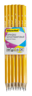 Карандаш ч/г Silwerhof Basic 120637-00 2мм HB шестигран. дерево карт.пер.