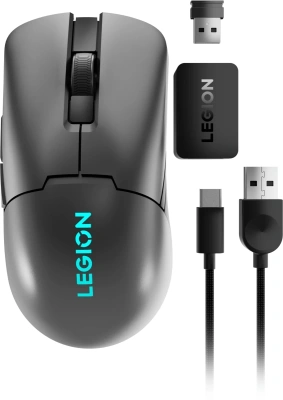 Мышь Lenovo Legion M600s Qi Wireless Gaming темно-серый оптическая 19000dpi беспров. BT/Radio USB (GY51H47355)