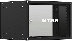 Шкаф коммутационный NTSS Lime (NTSS-WL6U5545GS-BL) настенный 6U 550x450мм пер.дв.стекл несъемн.бок.пан. 30кг черный 370мм 9.6кг 110град. 370мм IP20 сталь