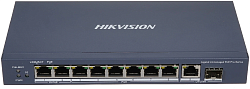 Коммутатор Hikvision DS-3E0510HP-E 9x1Гбит/с 1SFP 6PoE+ 2PoE++ 110W неуправляемый