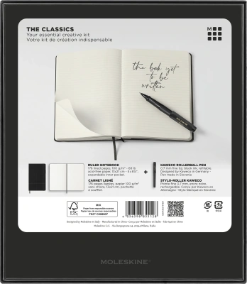 Набор Moleskine блокнот/ручка блокн.:Classic Large линейка черный