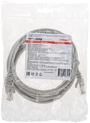 Патч-корд Rexant 02-0100-3 U/UTP RJ-45 вил. кат.5E 3м серый LSZH