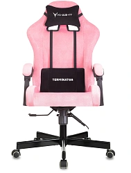 Кресло игровое Knight Terminator розовый Velvet 36 крестов. металл